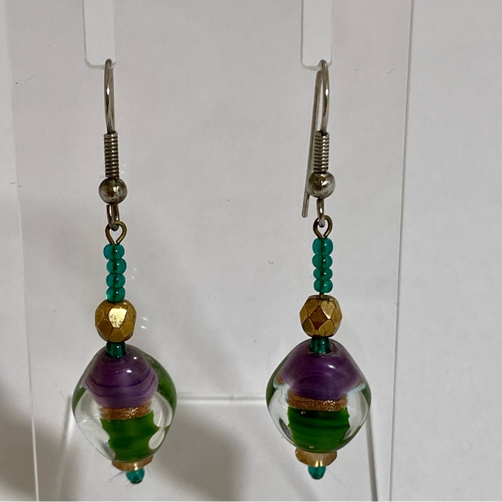 Vintage 90’s Handcrafted Wire dangle Earrings Pierced Ears